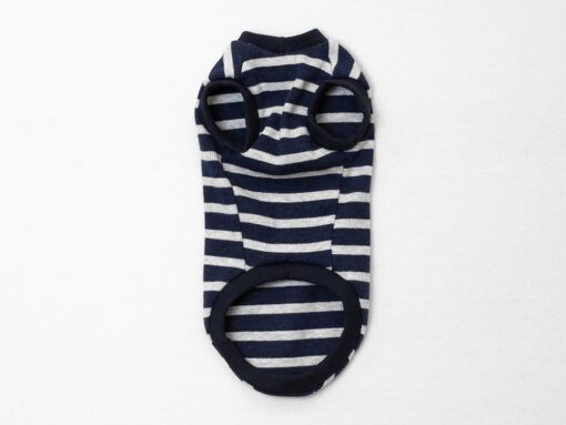 Раирана тъмносиня памучна блуза за кучета и котки Petit Puppy "Dark Blue Stripes" 6